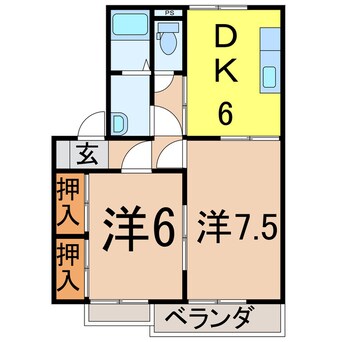 間取図 奥羽本線・山形線/新庄駅 徒歩13分 2階 築31年