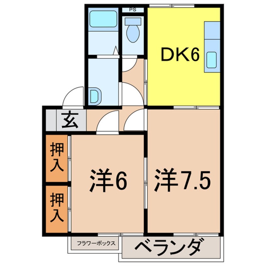 間取図 奥羽本線・山形線/新庄駅 徒歩13分 1階 築31年