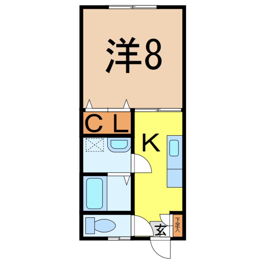 間取図 奥羽本線・山形線/新庄駅 徒歩33分 1階 築25年