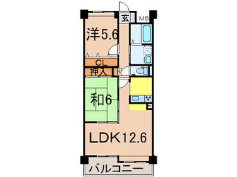 間取図 奥羽本線・山形線/新庄駅 徒歩22分 4階 築21年