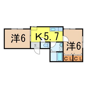 間取図 奥羽本線・山形線/新庄駅 徒歩28分 1階 築17年