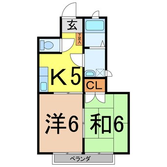 間取図 奥羽本線・山形線/新庄駅 徒歩31分 1階 築23年