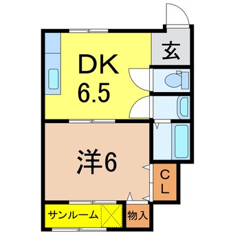 間取図 奥羽本線・山形線/新庄駅 徒歩19分 1階 築43年