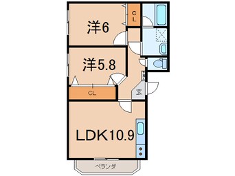 間取図 奥羽本線・山形線/新庄駅 徒歩32分 2階 築17年
