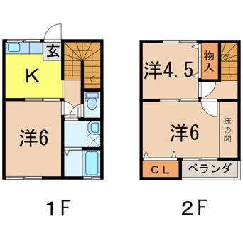 間取図 奥羽本線・山形線/新庄駅 徒歩24分 1-2階 築35年