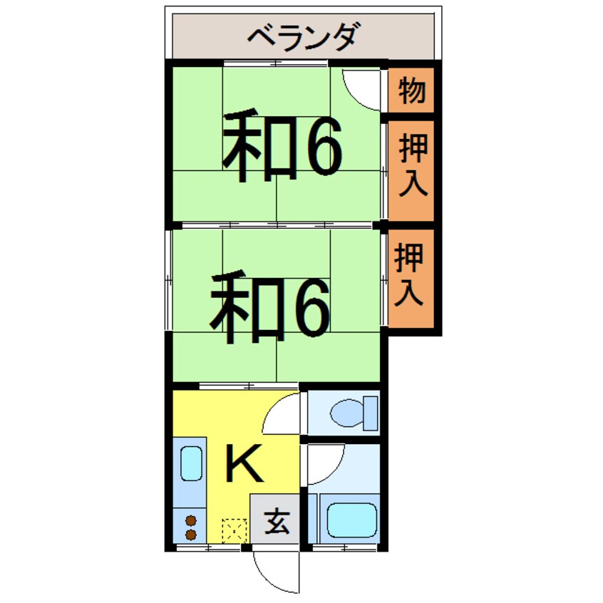 間取図 奥羽本線・山形線/新庄駅 徒歩10分 1階 築37年