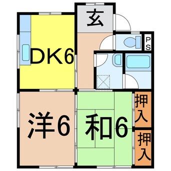 間取図 奥羽本線・山形線/新庄駅 徒歩18分 2階 築34年