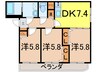奥羽本線・山形線/新庄駅 徒歩13分 3階 築13年 3DKの間取り
