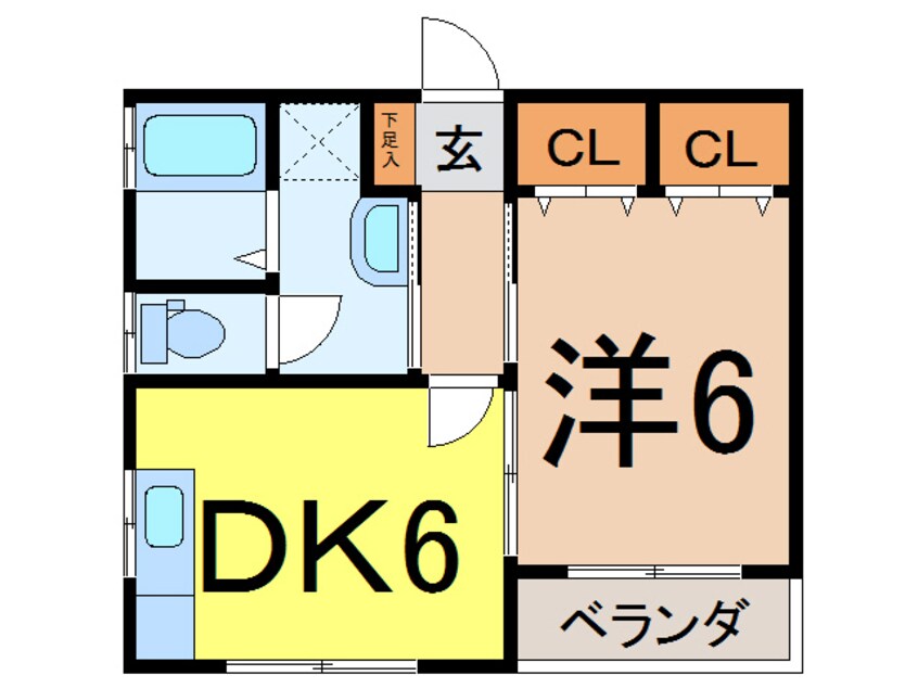 間取図 奥羽本線・山形線/新庄駅 徒歩30分 1階 築25年