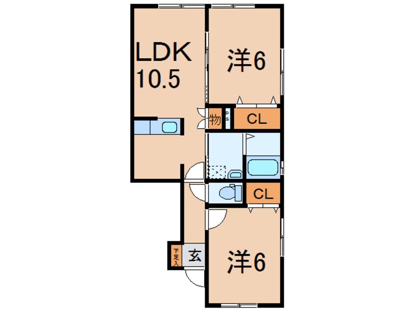 間取図 奥羽本線・山形線/新庄駅 徒歩15分 1階 築6年