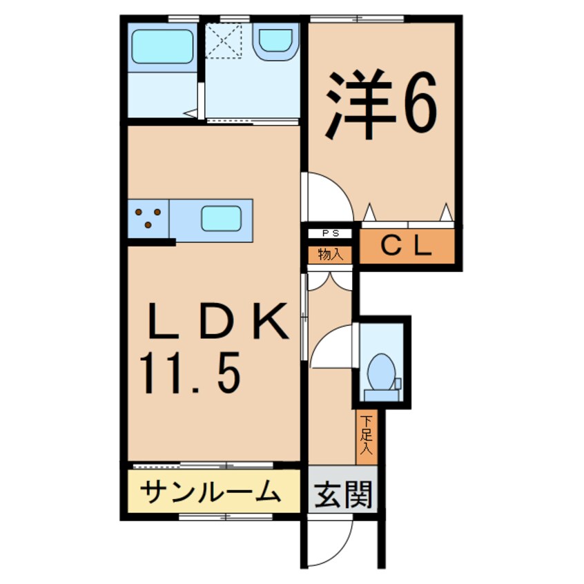 間取図 奥羽本線・山形線/新庄駅 徒歩15分 1階 築5年