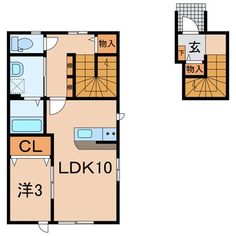 間取図 奥羽本線・山形線/新庄駅 徒歩27分 2階 1年未満
