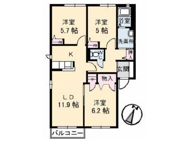 間取り図 ディアーナHIRO D棟