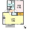 クレールコートA 1LDKの間取り
