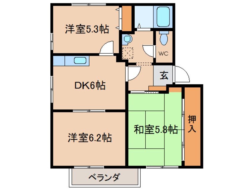 間取図 わかばビレッジC･D