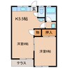 コーポパステル 1LDKの間取り