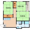 美人ハウスⅠ 3DKの間取り