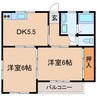 コーポENYA 2DKの間取り