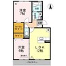 リビングタウン中野美保南 2LDKの間取り