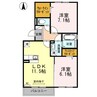 アヴァンツァーレ 2LDKの間取り