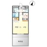 ロマンB 1Kの間取り