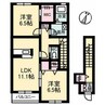 クオレール 2LDKの間取り