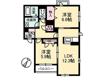 間取図 シャーメゾン白枝Ⅱ