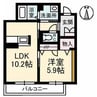 ボヌール 1LDKの間取り