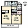 ボヌール 1LDKの間取り