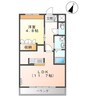 フローリッシュ 1LDKの間取り
