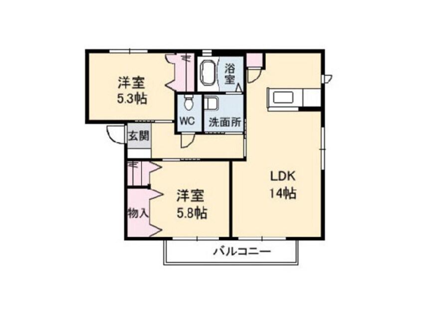 間取図 エレット　A棟