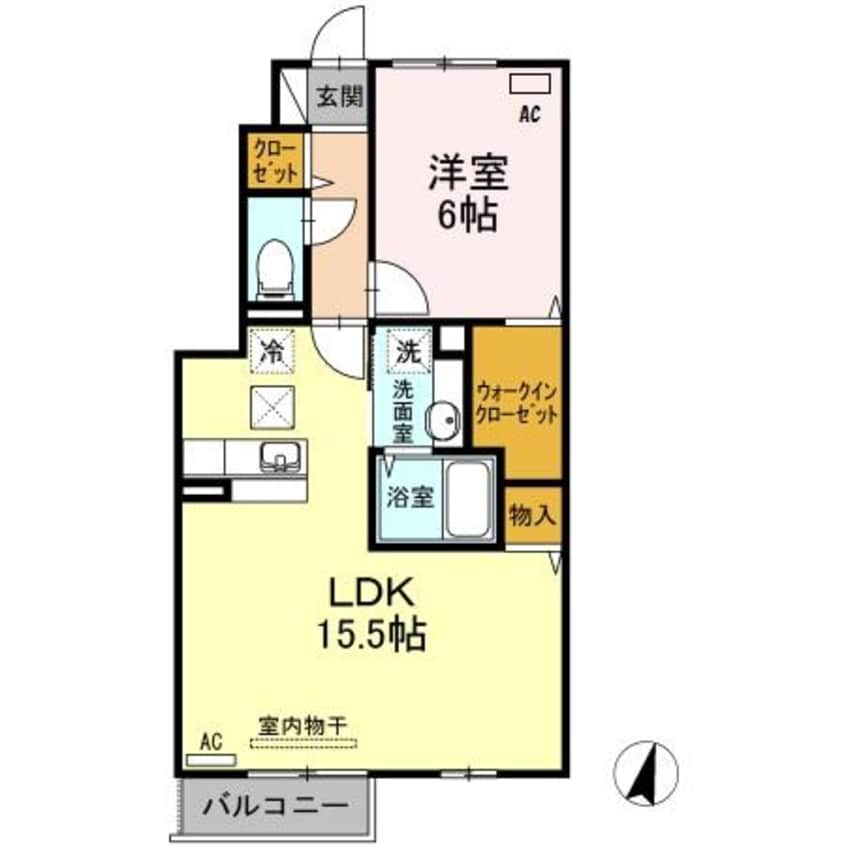 間取図 ボヌールムナカタ　A棟