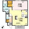 グランシャリオ 1LDKの間取り