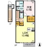 リアンムール 1LDKの間取り