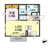 カーネリアン 1LDKの間取り