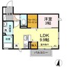 リーベ 1LDKの間取り