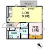 アベニーレ　Ⅱ棟 1LDKの間取り