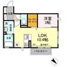 アベニーレ　Ⅱ棟 1LDKの間取り