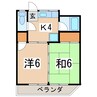 シティマンションＭ３ 2Kの間取り