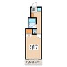 スタジオーネ会津若松 1Kの間取り