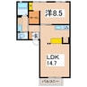 Flower Garden 参番館 1LDKの間取り