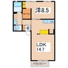 Flower Garden 参番館 1LDKの間取り