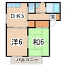 ドミールアイハラ 2DKの間取り