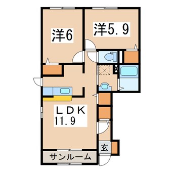 間取図 ディーピアッツァⅡ