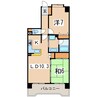 サンデュエル新横町 2LDKの間取り