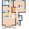プラージュⅡ 1LDKの間取り