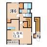 ヒルサイド 1LDKの間取り