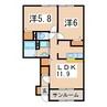 ジュノⅠ 2LDKの間取り