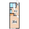 アムールハウス 1Kの間取り