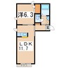 コーポ山内Ａ 1LDKの間取り